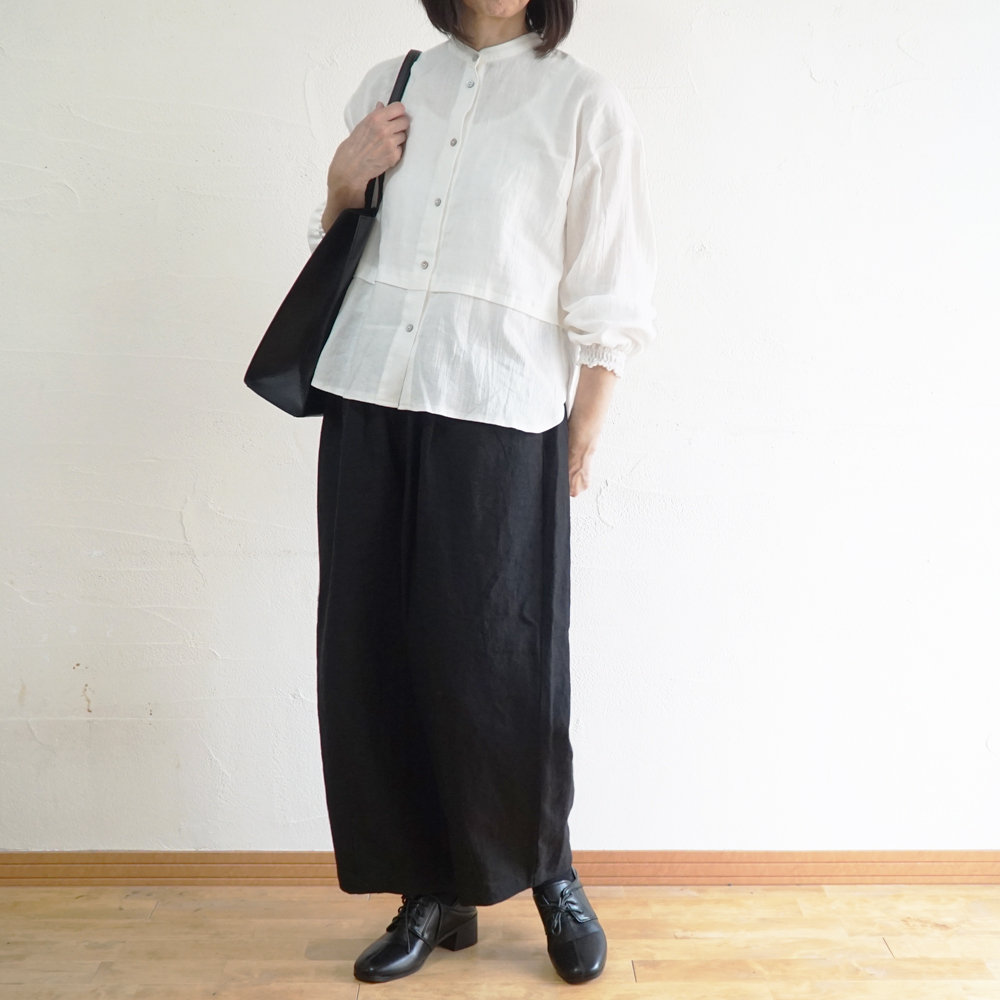 バンドカラーブラウス