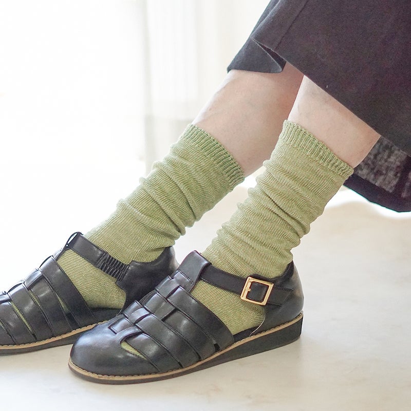 Branch m‘.,ブランチエム,ナチュラル,30代,40代,50代,60代,リネン,ゆったり,ざっくり,ソックス,靴下,リネン靴下,リネンソックス,