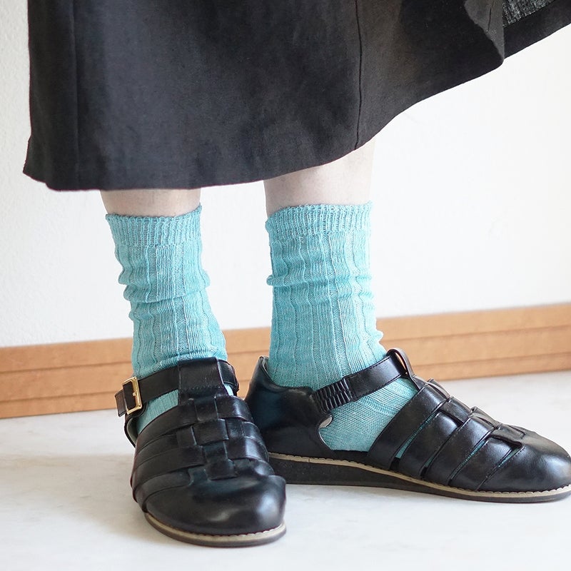 Branch m‘.,ブランチエム,ナチュラル,30代,40代,50代,60代,リネン,ゆったり,ざっくり,ソックス,靴下,リネン靴下,リネンソックス,