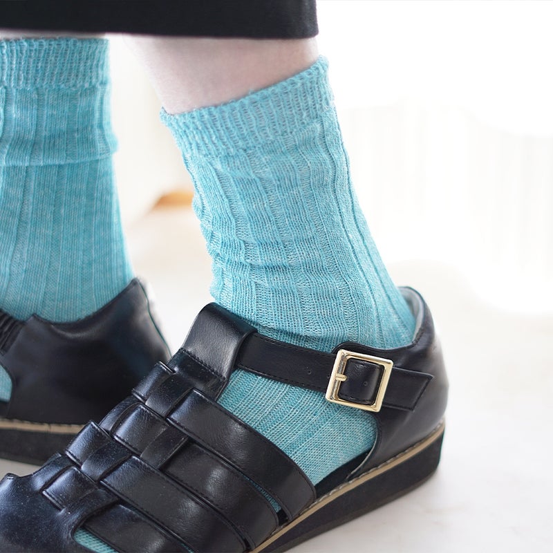 Branch m‘.,ブランチエム,ナチュラル,30代,40代,50代,60代,リネン,ゆったり,ざっくり,ソックス,靴下,リネン靴下,リネンソックス,