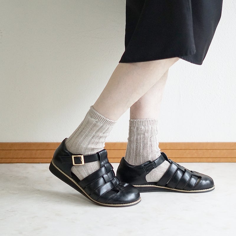 Branch m‘.,ブランチエム,ナチュラル,30代,40代,50代,60代,リネン,ゆったり,ざっくり,ソックス,靴下,リネン靴下,リネンソックス,