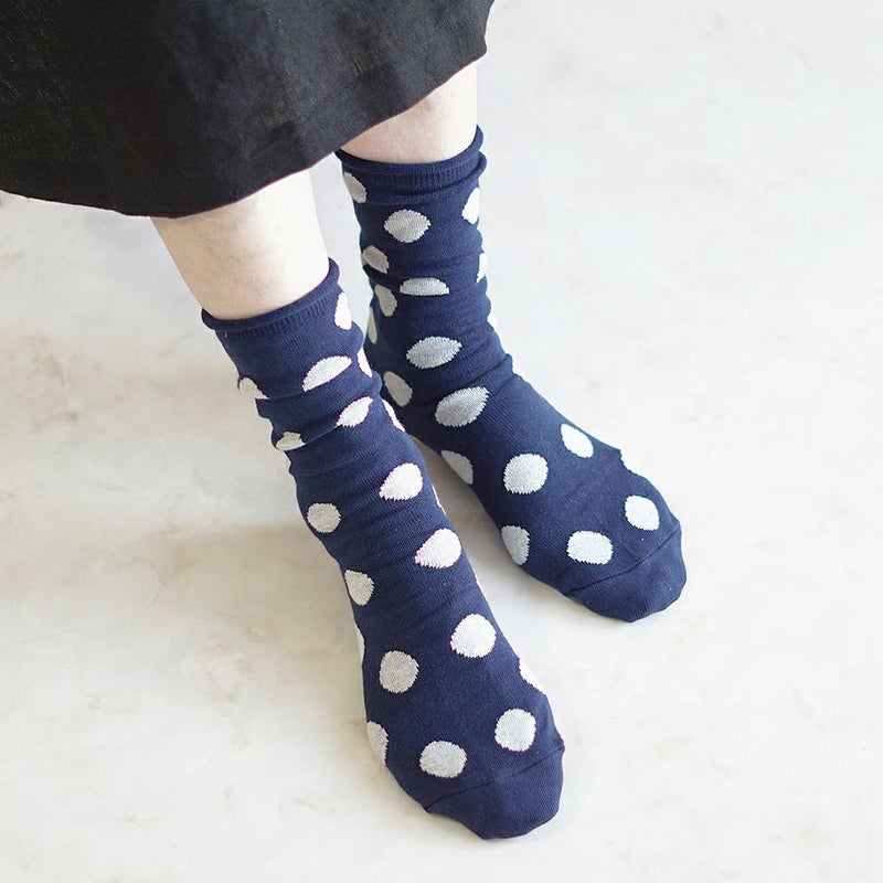 Branch m‘.,ブランチエム,ナチュラル,30代,40代,50代,60代,リネン,ゆったり,靴下,ソックス,コットン,コットンソックス,ドット柄,ドット柄靴下,ドット柄ソックス,