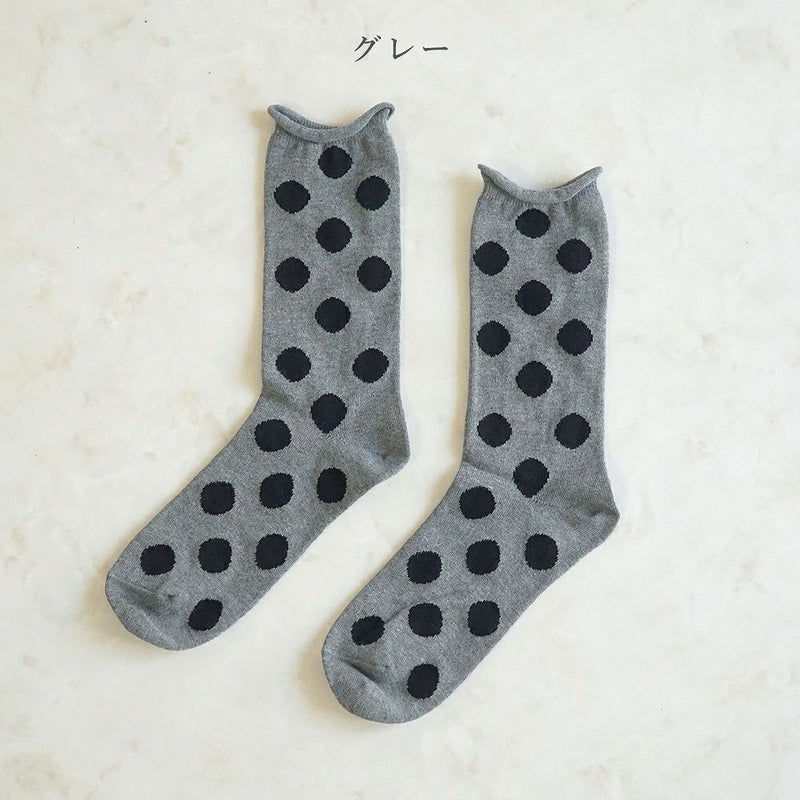 Branch m‘.,ブランチエム,ナチュラル,30代,40代,50代,60代,リネン,ゆったり,靴下,ソックス,コットン,コットンソックス,ドット柄,ドット柄靴下,ドット柄ソックス,