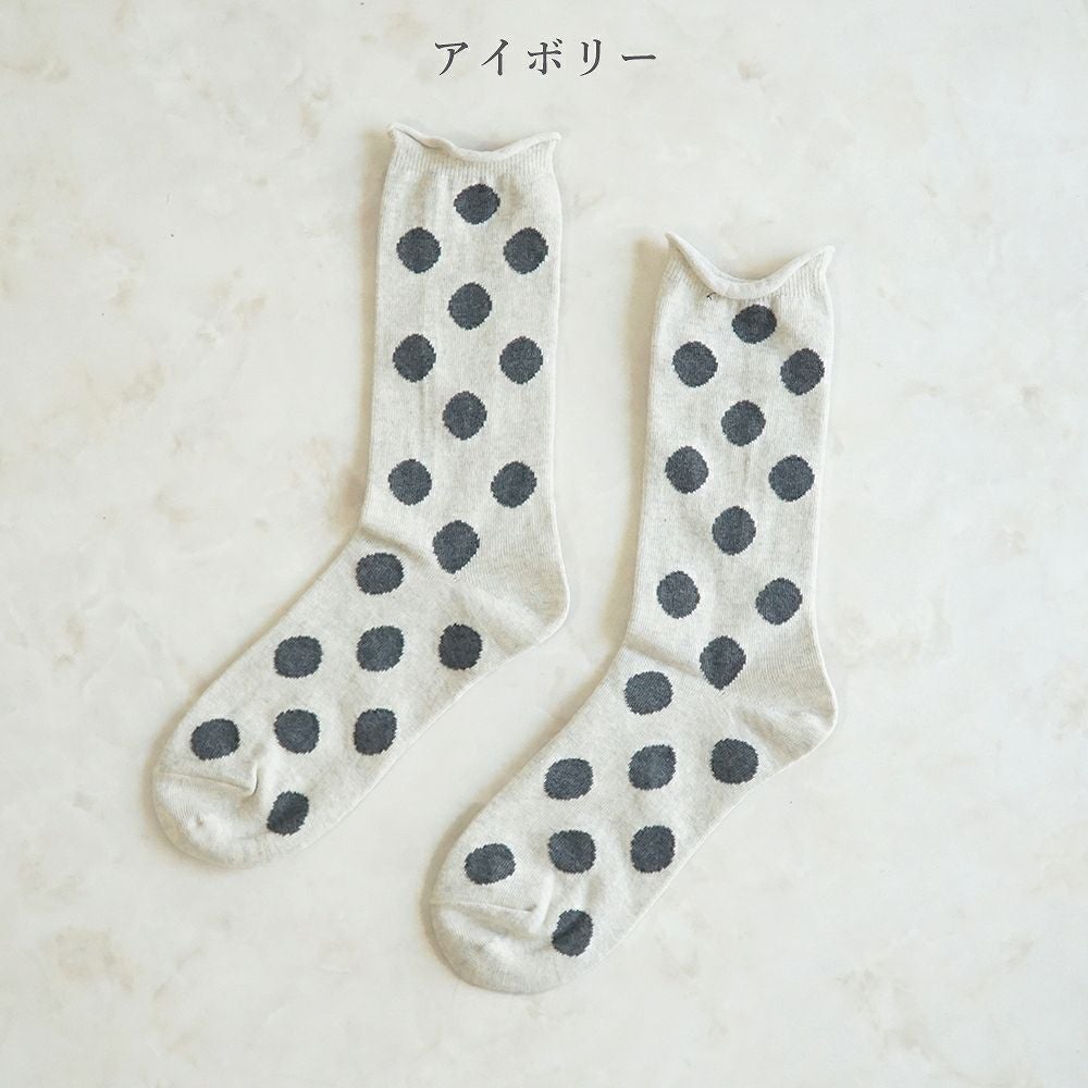 Branch m‘.,ブランチエム,ナチュラル,30代,40代,50代,60代,リネン,ゆったり,靴下,ソックス,コットン,コットンソックス,ドット柄,ドット柄靴下,ドット柄ソックス,