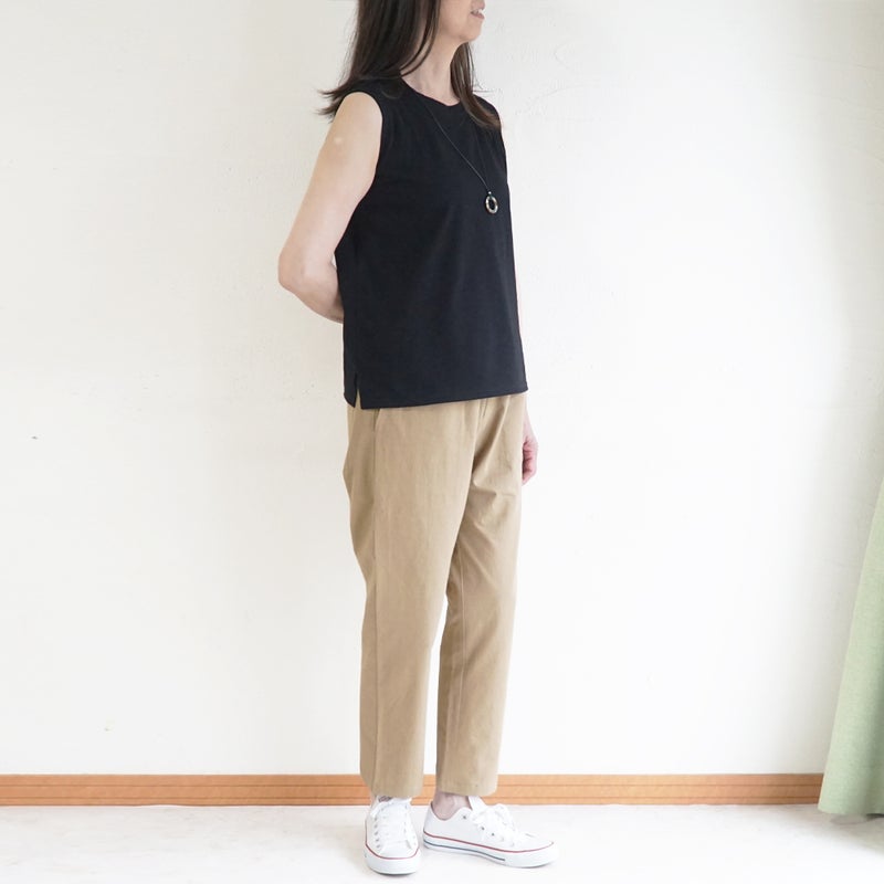 Branch m‘.,ブランチエム,ナチュラル,30代,40代,50代,60代,コットン,ゆったり,綿,タンクトップ,ノースリーブ,
