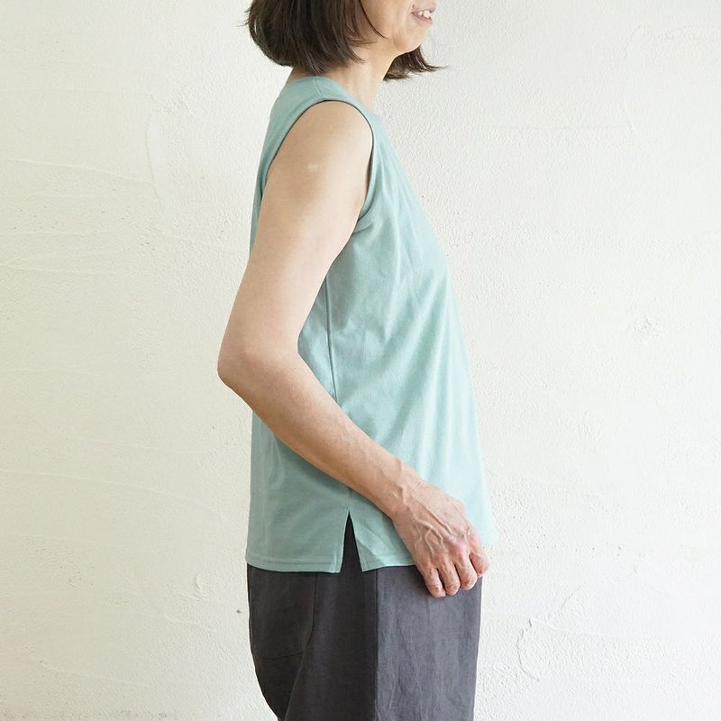 Branch m‘.,ブランチエム,ナチュラル,30代,40代,50代,60代,コットン,ゆったり,綿,タンクトップ,ノースリーブ,