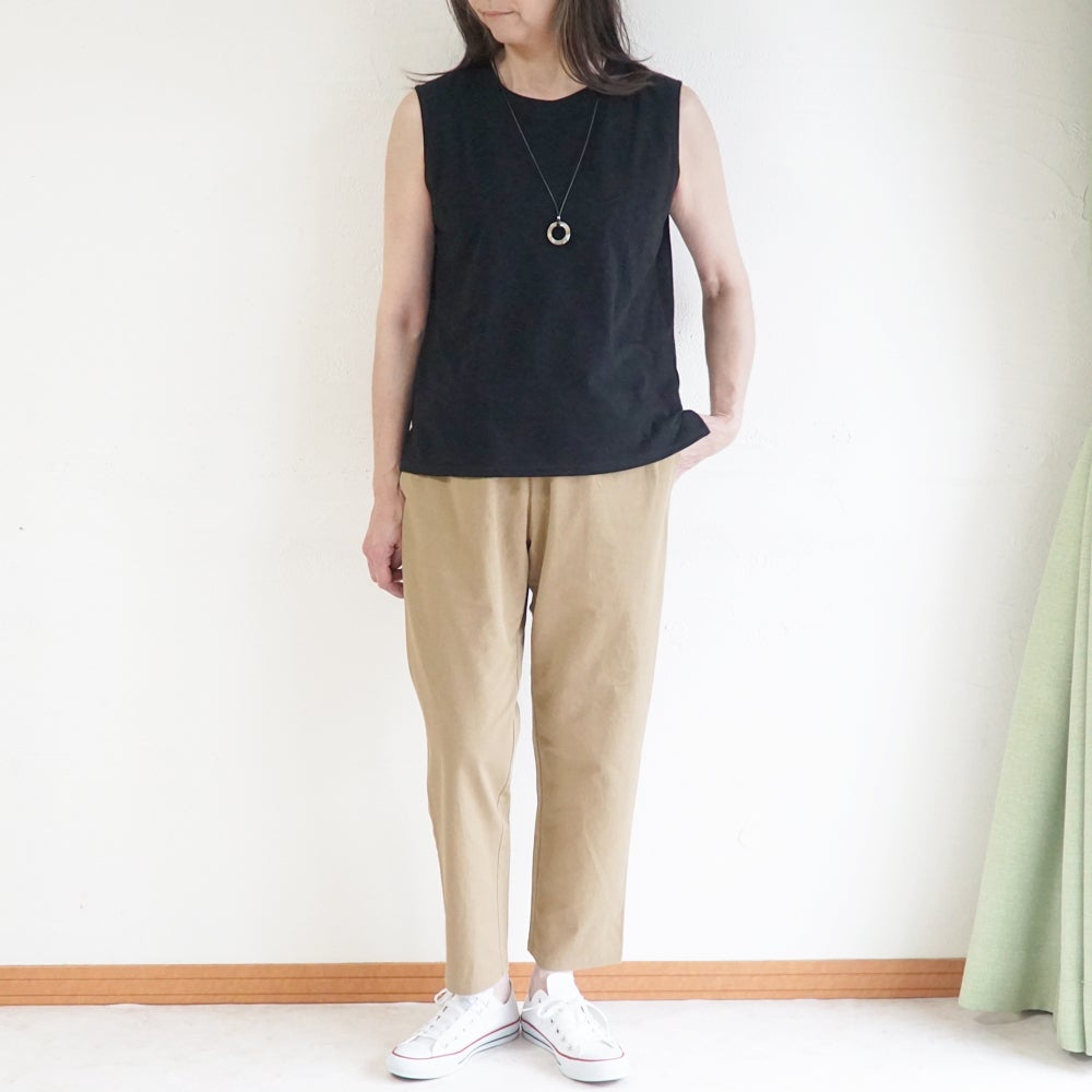 Branch m‘.,ブランチエム,ナチュラル,30代,40代,50代,60代,コットン,ゆったり,綿,タンクトップ,ノースリーブ,
