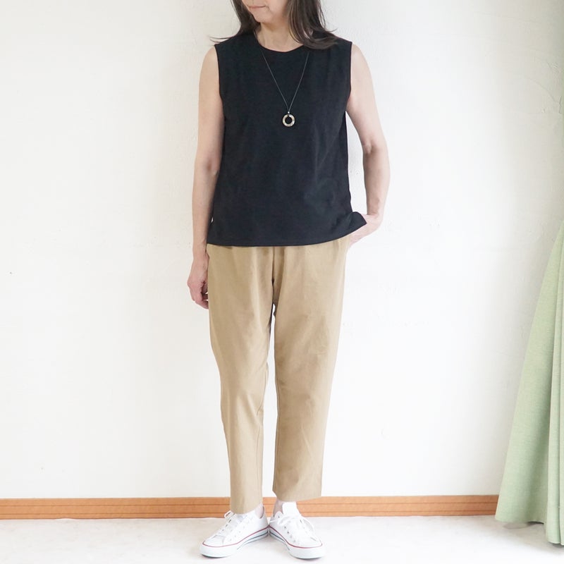 Branch m‘.,ブランチエム,ナチュラル,30代,40代,50代,60代,コットン,ゆったり,綿,タンクトップ,ノースリーブ,