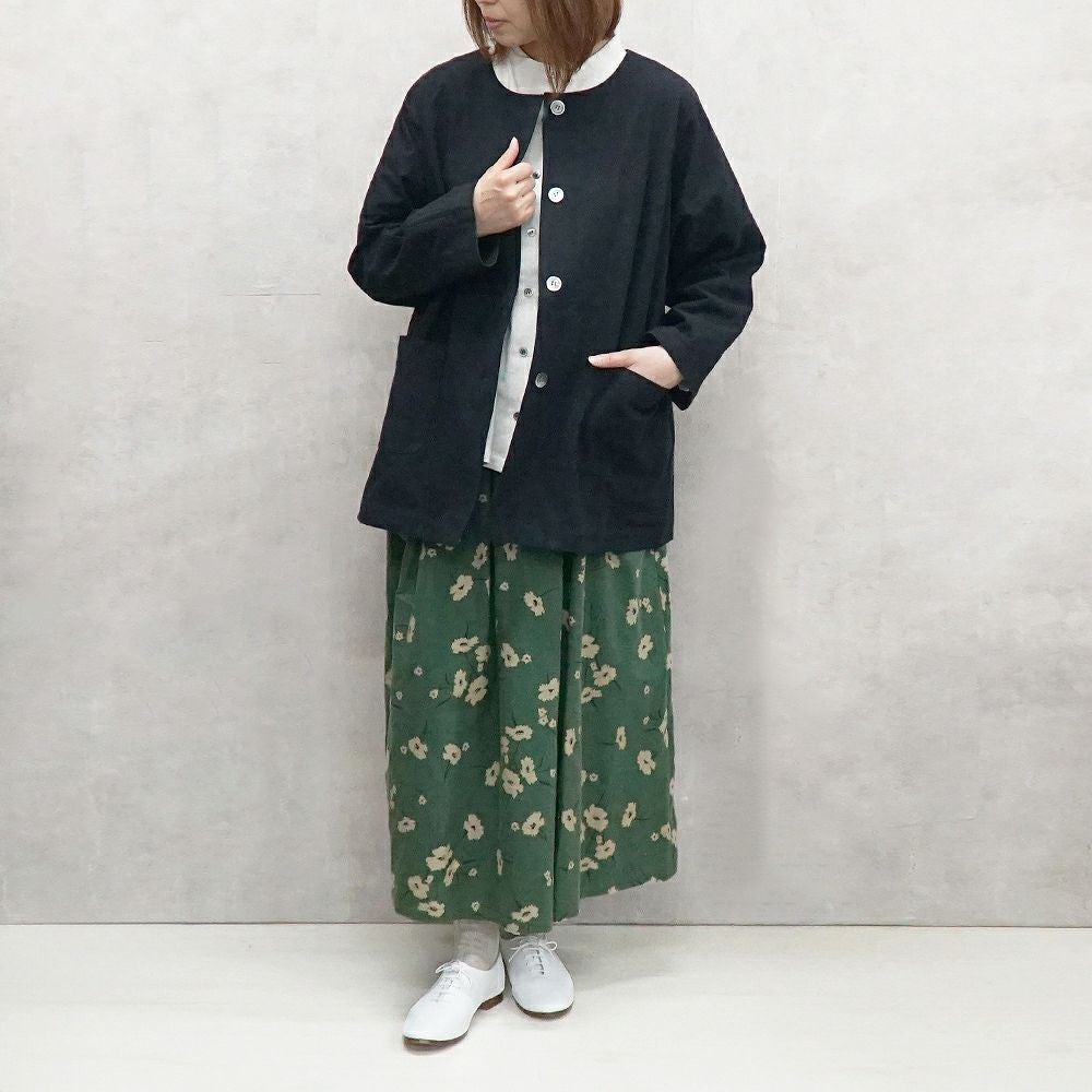 Branch m‘.,ブランチエム,ナチュラル,30代,40代,50代,60代,コットン,ゆったり,綿,ブラウス,プルオーバー,プルオーバーブラウス,綿起毛,起毛ブラウス,起毛,花柄,花柄ブラウス,