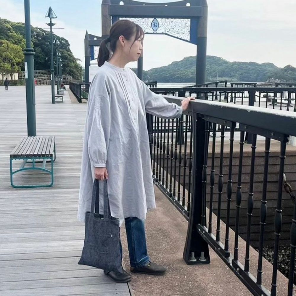 BR2188】【アンバサダー着用】 コットンリネン平織・タック羽織