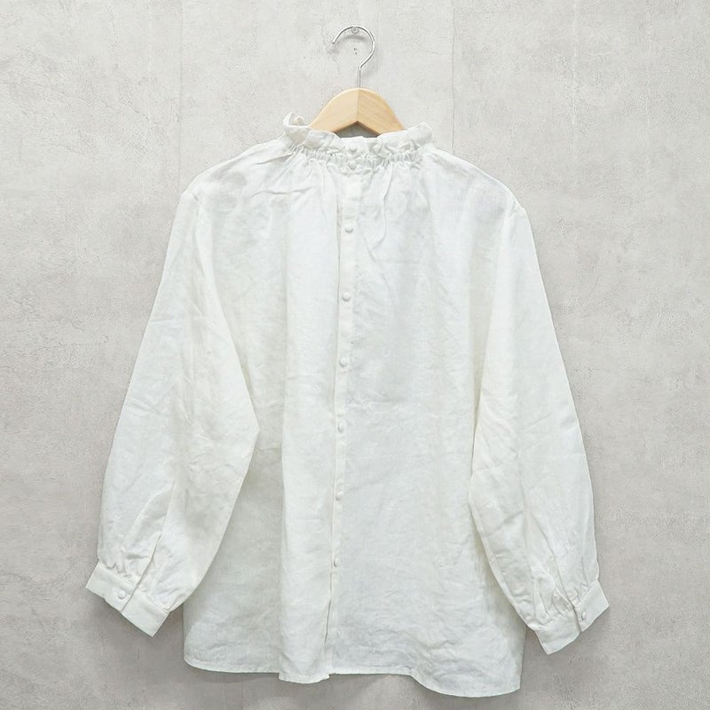 Branch m‘.,ブランチエム,ナチュラル,30代,40代,50代,60代,リネン,ゆったり,麻,リネンブラウス,ブラウス,フリル,フリルブラウス,フォーマル,ハレの日,お出かけ,セットアップ,入学式,卒業式,