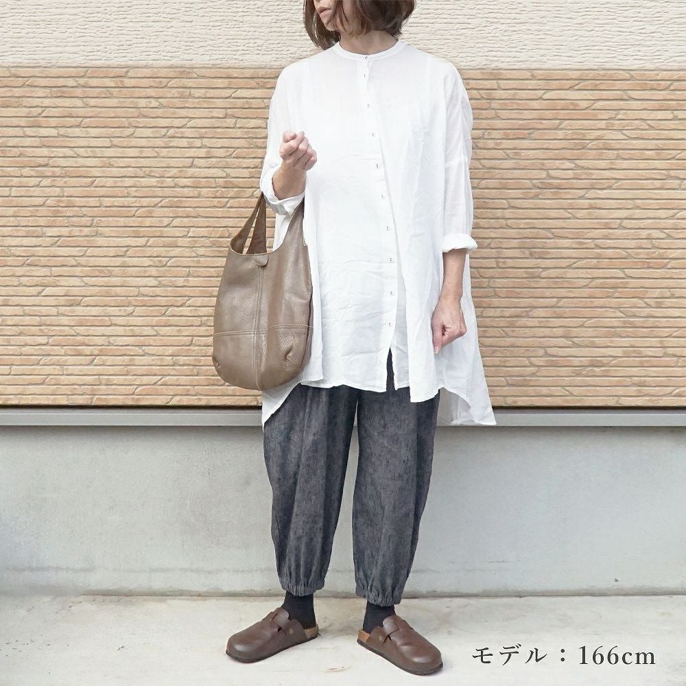 Branch m‘.,ブランチエム,ナチュラル,30代,40代,50代,60代,リネン,ゆったり,リネンデニム,もんぺ,パンツ,カーゴパンツ,ボウルパンツ,バルーンパンツ,デニム,デニムパンツ