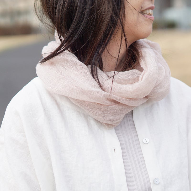 Branch m‘.,ブランチエム,ナチュラル,30代,40代,50代,60代,リネン,ゆったり,ストール,マフラー,スヌード,サークルストール, ,リネンストール 
