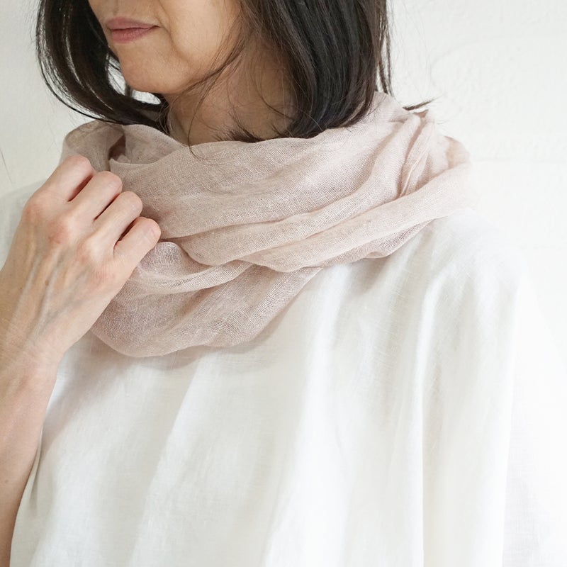 Branch m‘.,ブランチエム,ナチュラル,30代,40代,50代,60代,リネン,ゆったり,ストール,マフラー,スヌード,サークルストール, ,リネンストール 