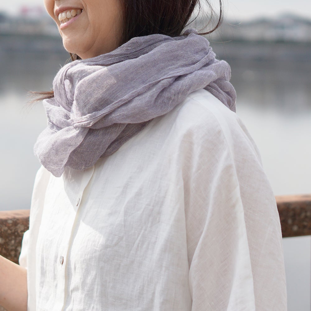 Branch m‘.,ブランチエム,ナチュラル,30代,40代,50代,60代,リネン,ゆったり,ストール,マフラー,スヌード,サークルストール, ,リネンストール 