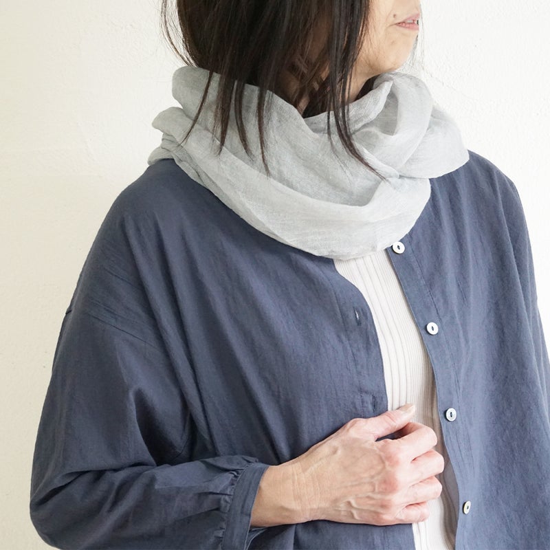 Branch m‘.,ブランチエム,ナチュラル,30代,40代,50代,60代,リネン,ゆったり,ストール,マフラー,スヌード,サークルストール, ,リネンストール 