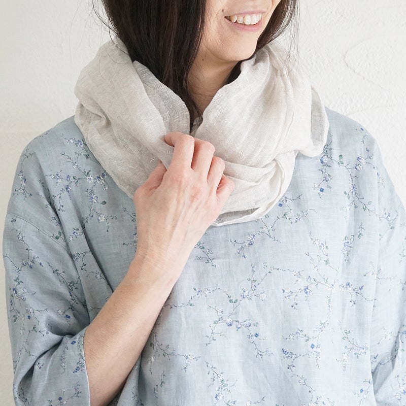 Branch m‘.,ブランチエム,ナチュラル,30代,40代,50代,60代,リネン,ゆったり,ストール,マフラー,スヌード,サークルストール, ,リネンストール 