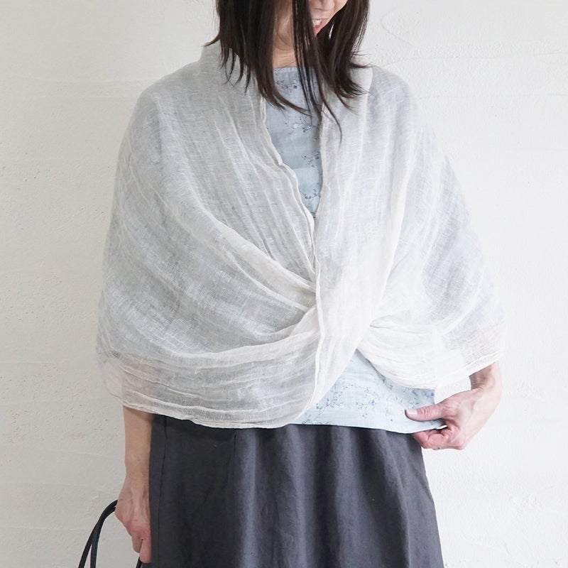 Branch m‘.,ブランチエム,ナチュラル,30代,40代,50代,60代,リネン,ゆったり,ストール,マフラー,スヌード,サークルストール, ,リネンストール 