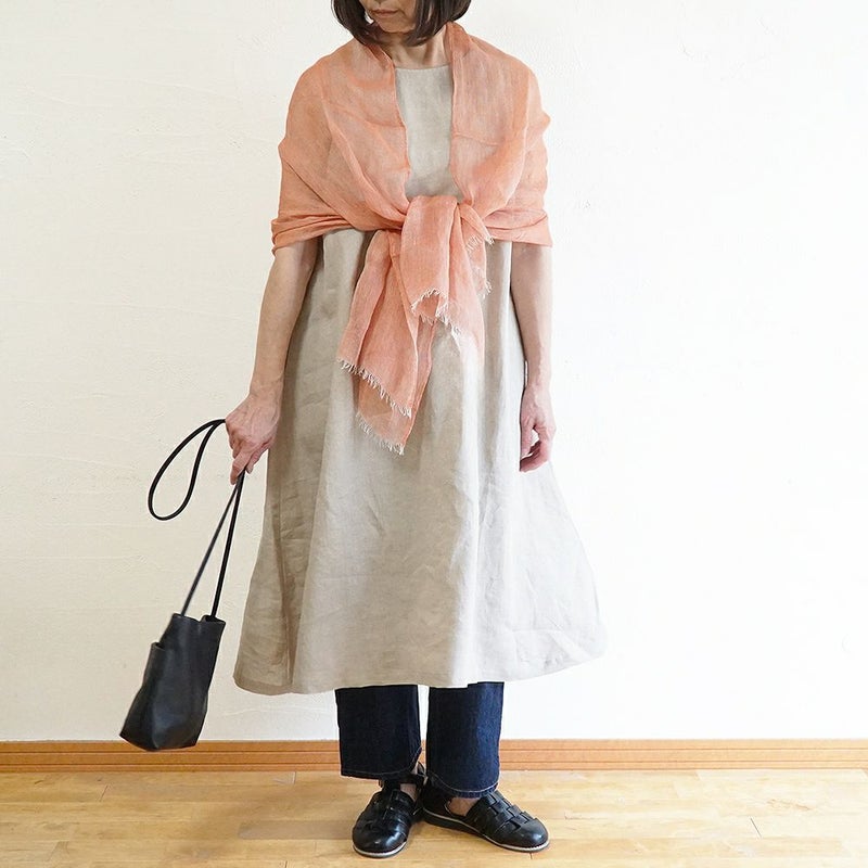 Branch m‘.,ブランチエム,ナチュラル,30代,40代,50代,60代,リネン,ゆったり,ストール,マフラー,スヌード,サークルストール, ,リネンストール 