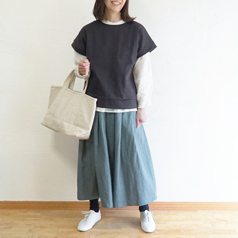 Branch m‘.,ブランチエム,ナチュラル,30代,40代,50代,60代,綿,ゆったり,ベスト,コットン,ベスト,裏毛,裏毛ベスト,重ね着,レイヤード,