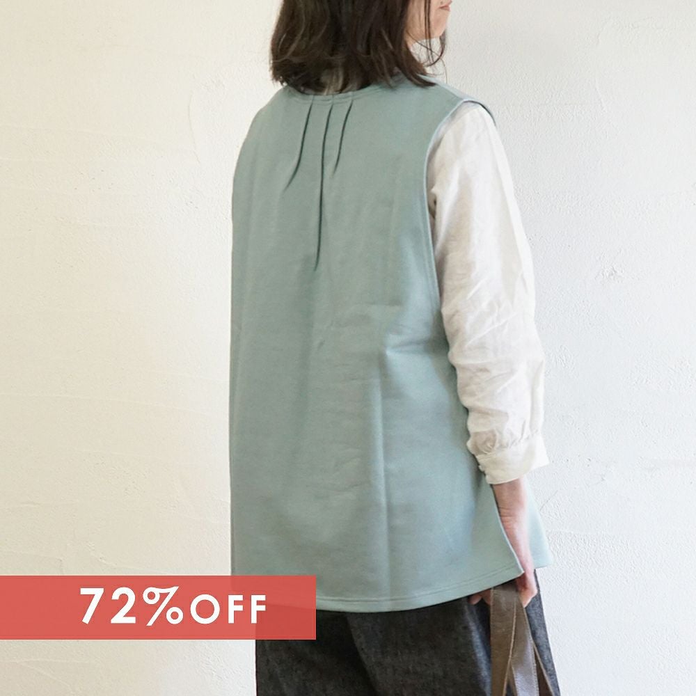 Branch m‘.,ブランチエム,ナチュラル,30代,40代,50代,60代,綿,ゆったり,ベスト,コットン,ベスト,裏毛,裏毛ベスト,重ね着,レイヤード,チュニック,チュニックベスト,