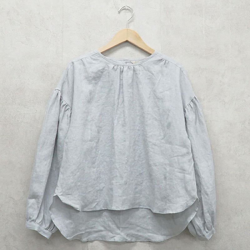 Branch m‘.,ブランチエム,ナチュラル,30代,40代,50代,60代,リネン,ゆったり,ブラウス,リネンブラウス,プルオーバーブラウス,プルオーバー,ギャザー,ギャザーブラウス,通勤,フォーマル, 