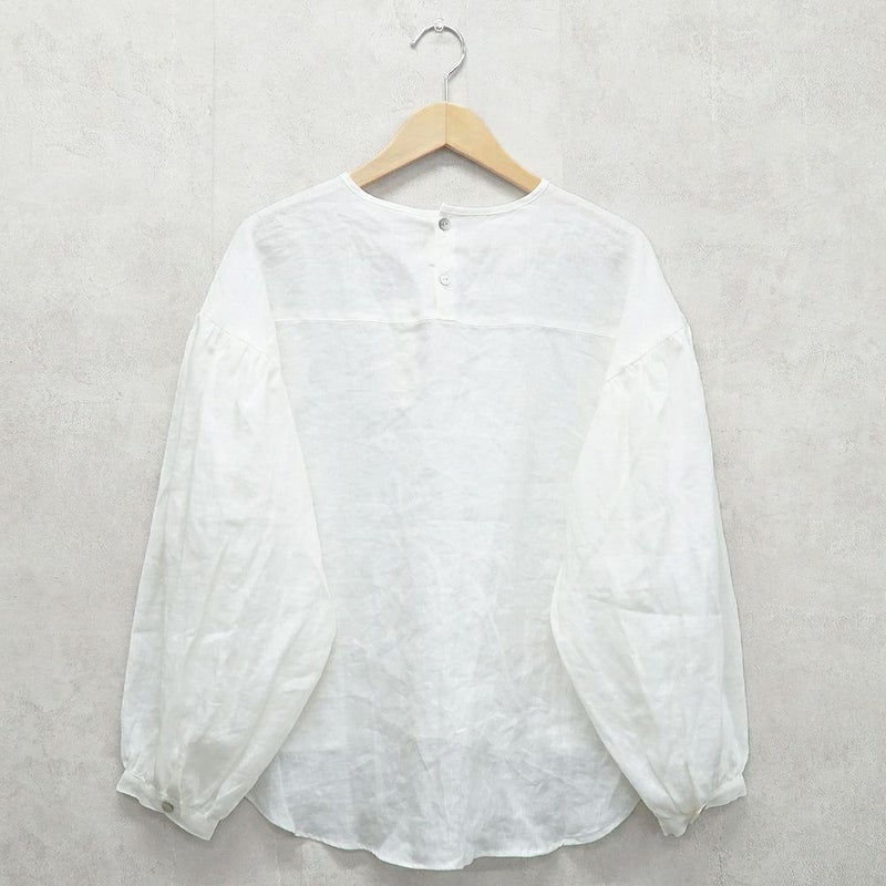 Branch m‘.,ブランチエム,ナチュラル,30代,40代,50代,60代,リネン,ゆったり,ブラウス,リネンブラウス,プルオーバーブラウス,プルオーバー,ギャザー,ギャザーブラウス,通勤,フォーマル, 