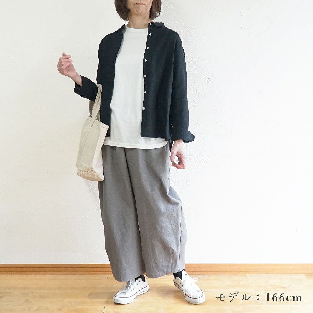 Branch m‘.,ブランチエム,ナチュラル,30代,40代,50代,60代,リネン,ゆったり,麻,ブラウス,リネンブラウス,シャツ,リネンシャツ,レギュラーシャツ,衿付きシャツ