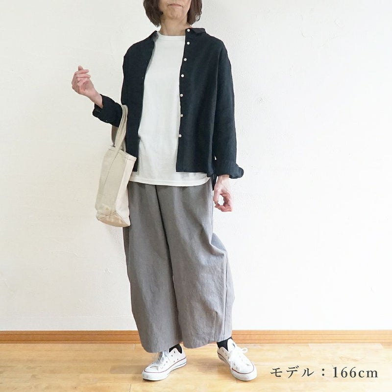 Branch m‘.,ブランチエム,ナチュラル,30代,40代,50代,60代,リネン,ゆったり,麻,ブラウス,リネンブラウス,シャツ,リネンシャツ,レギュラーシャツ,衿付きシャツ