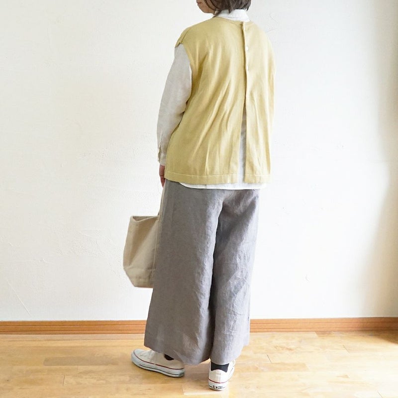 Branch m‘.,ブランチエム,ナチュラル,30代,40代,50代,60代,リネン,ゆったり,リネンコットン,ベスト,ニットベスト,レイヤード