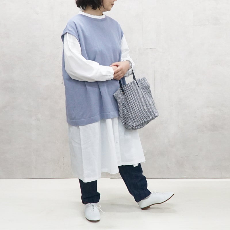 Branch m‘.,ブランチエム,ナチュラル,30代,40代,50代,60代,リネン,ゆったり,リネンコットン,ベスト,ニットベスト,レイヤード