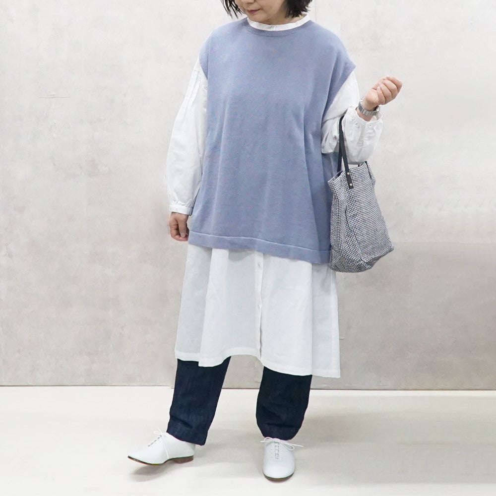 Branch m‘.,ブランチエム,ナチュラル,30代,40代,50代,60代,リネン,ゆったり,リネンコットン,ベスト,ニットベスト,レイヤード