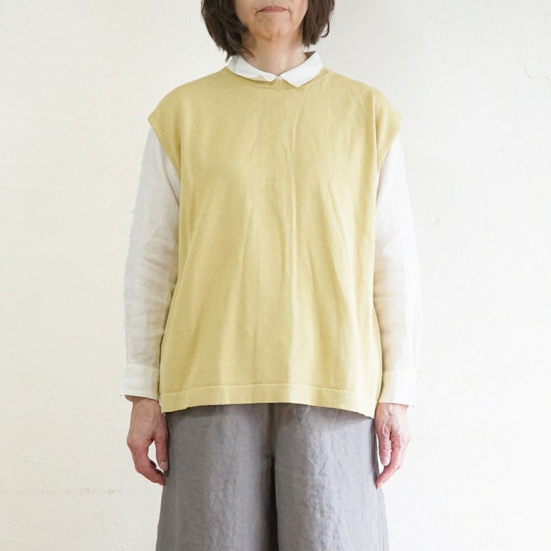 Branch m‘.,ブランチエム,ナチュラル,30代,40代,50代,60代,リネン,ゆったり,リネンコットン,ベスト,ニットベスト,レイヤード