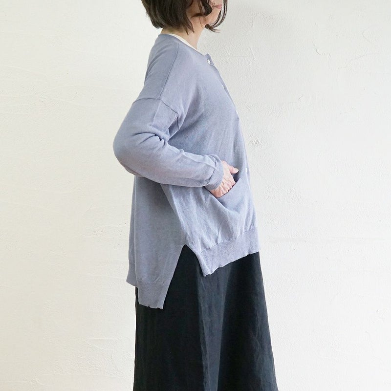 Branch m‘.,ブランチエム,ナチュラル,30代,40代,50代,60代,リネン,ゆったり,リネンコットン,カーディガン,ニットカーディガン,リネンニットカーディガン,