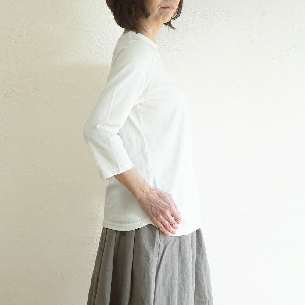 Branch m‘.,ブランチエム,ナチュラル,30代,40代,50代,60代, ,ゆったり,コットン,綿,7分袖,カットソー,インナー,Tシャツ,7分袖Tシャツ