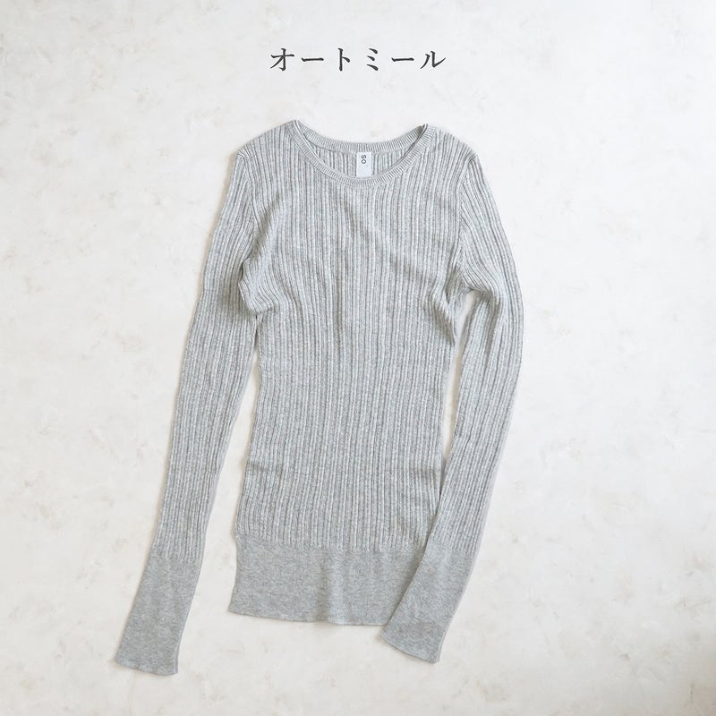 Branch m‘.,ブランチエム,ナチュラル,30代,40代,50代,60代, ,ゆったり,コットン,綿,クルーネック,テレコ,ランダムテレコ, 