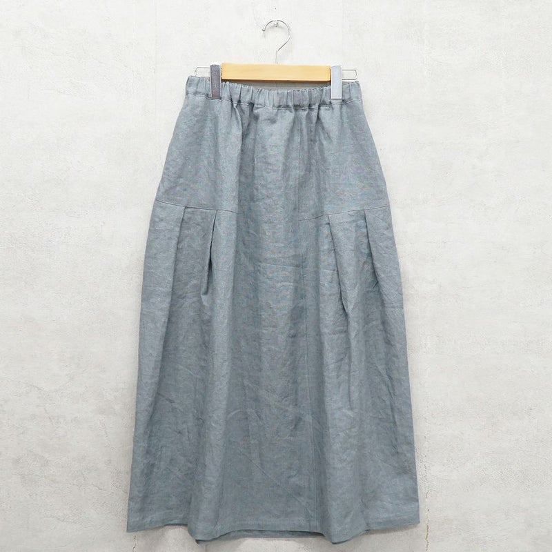 Branch m‘.,ブランチエム,ナチュラル,30代,40代,50代,60代,リネン,ゆったり,スカート,リネンスカート,切り替え,切り替えタック,タックスカート