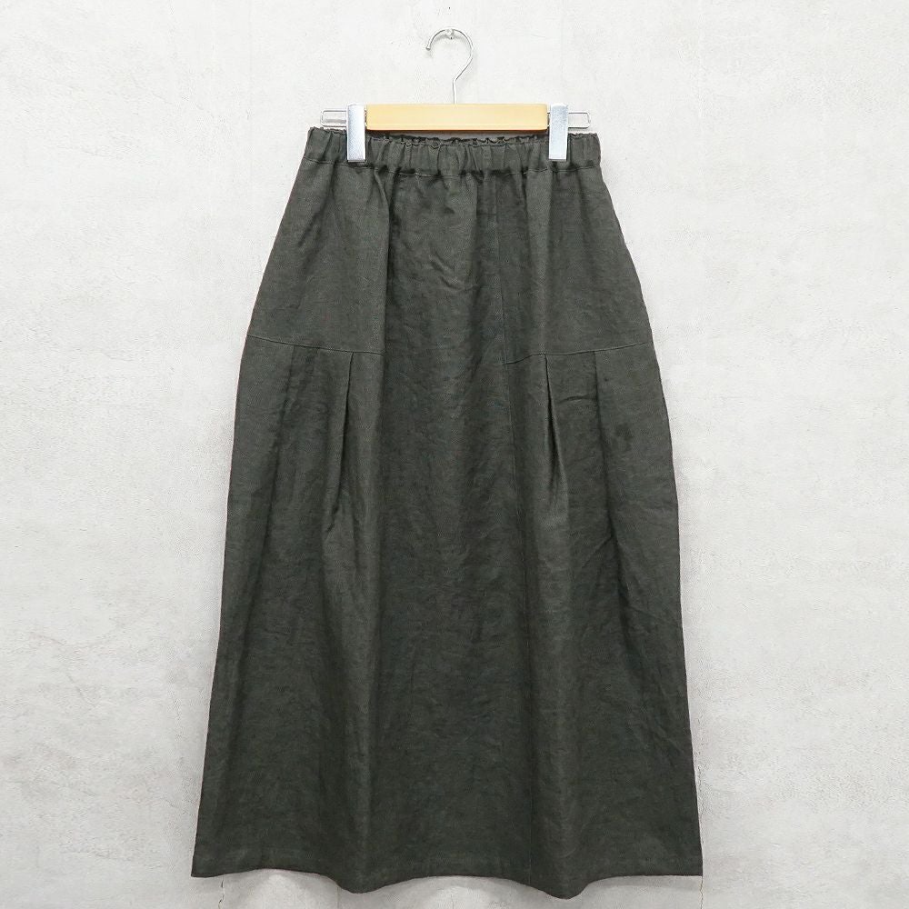 Branch m‘.,ブランチエム,ナチュラル,30代,40代,50代,60代,リネン,ゆったり,スカート,リネンスカート,切り替え,切り替えタック,タックスカート