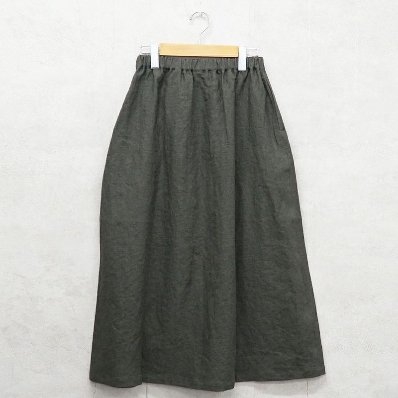 Branch m‘.,ブランチエム,ナチュラル,30代,40代,50代,60代,リネン,ゆったり,スカート,リネンスカート,切り替え,切り替えタック,タックスカート