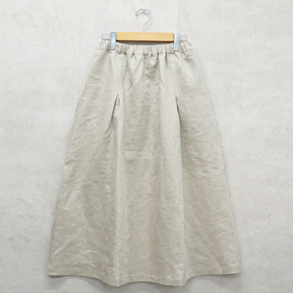 Branch m‘.,ブランチエム,ナチュラル,30代,40代,50代,60代,リネン,ゆったり,デニム,リネンデニム,スカート,リネンスカート ,デニムスカート,タックスカート