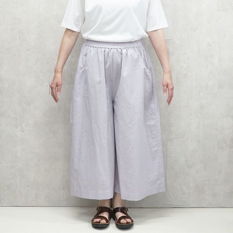 Branch m‘.,ブランチエム,ナチュラル,30代,40代,50代,60代,リネン,ゆったり,コットンリネン,コットン,綿麻,ワイドパンツ,pants,パンツ,ギャザーパンツ,