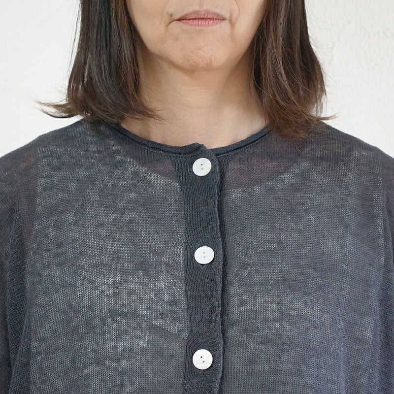 Branch m‘.,ブランチエム,ナチュラル,30代,40代,50代,60代,ゆったり,リネン,knit,ニット,リネンニット,カーディガン,ニットカーディガン,５分袖,５分袖カーディガン,