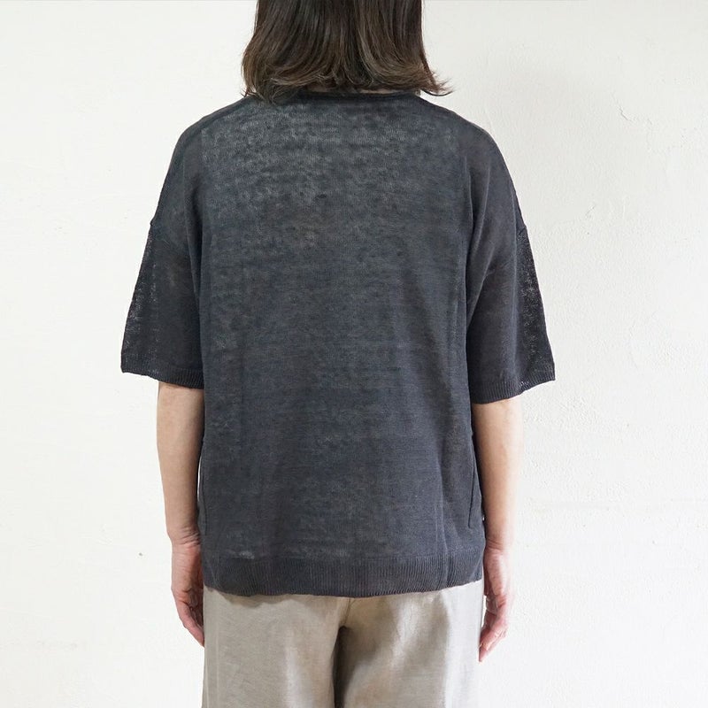 Branch m‘.,ブランチエム,ナチュラル,30代,40代,50代,60代,ゆったり,リネン,knit,ニット,リネンニット,カーディガン,ニットカーディガン,５分袖,５分袖カーディガン,