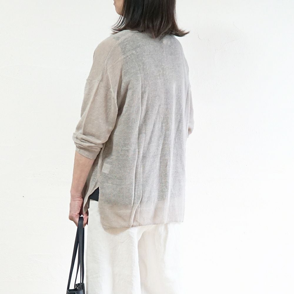 Branch m‘.,ブランチエム,ナチュラル,30代,40代,50代,60代,ゆったり,リネン,knit,ニット,リネンニット,カーディガン,ニットカーディガン,Vネック,Vネックカーディガン