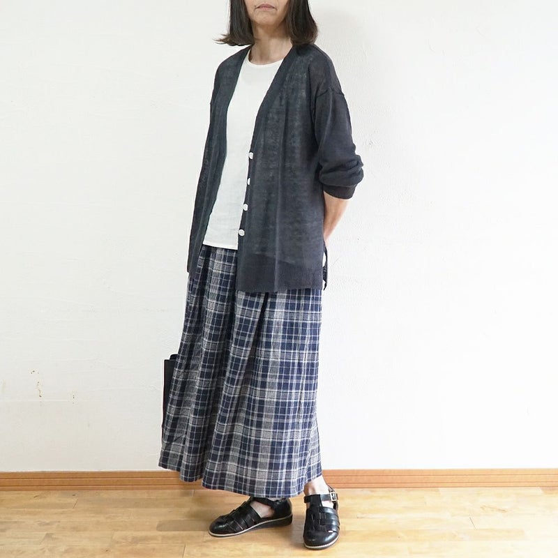 Branch m‘.,ブランチエム,ナチュラル,30代,40代,50代,60代,ゆったり,リネン,knit,ニット,リネンニット,カーディガン,ニットカーディガン,Vネック,Vネックカーディガン