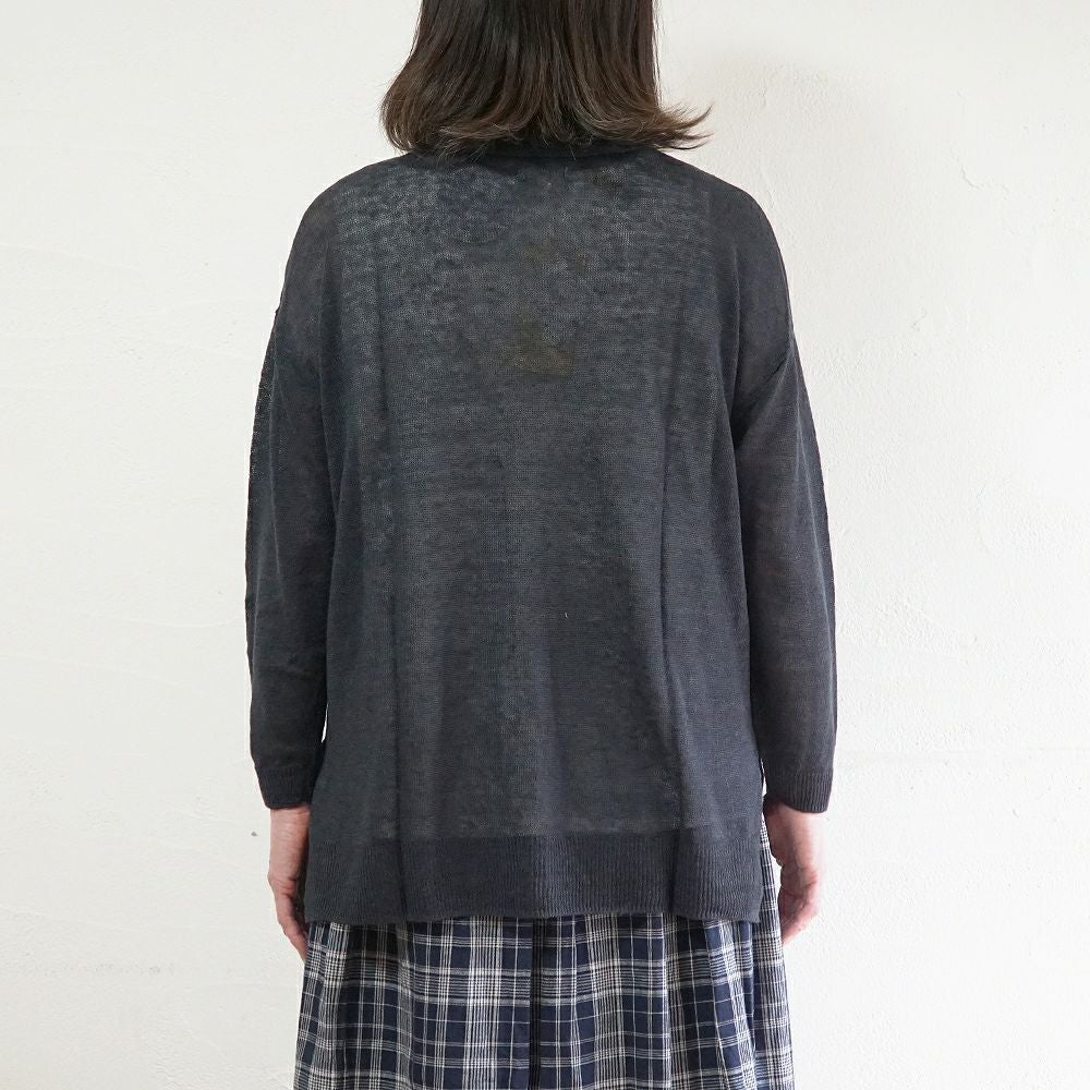 Branch m‘.,ブランチエム,ナチュラル,30代,40代,50代,60代,ゆったり,リネン,knit,ニット,リネンニット,カーディガン,ニットカーディガン,Vネック,Vネックカーディガン