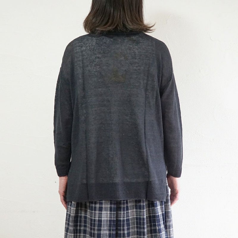 Branch m‘.,ブランチエム,ナチュラル,30代,40代,50代,60代,ゆったり,リネン,knit,ニット,リネンニット,カーディガン,ニットカーディガン,Vネック,Vネックカーディガン