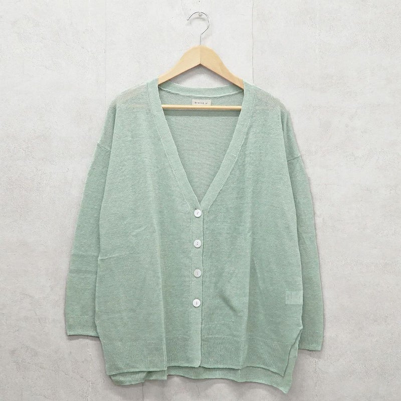 Branch m‘.,ブランチエム,ナチュラル,30代,40代,50代,60代,ゆったり,リネン,knit,ニット,リネンニット,カーディガン,ニットカーディガン,Vネック,Vネックカーディガン