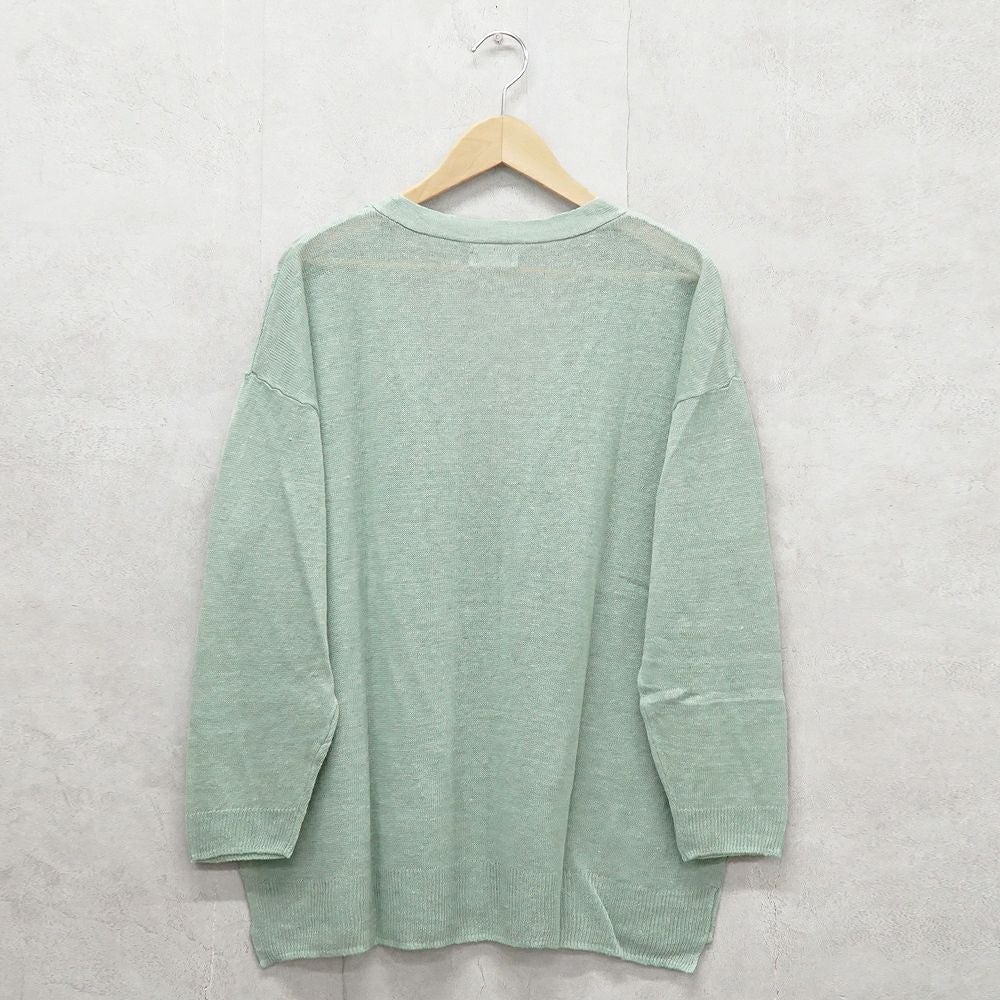 Branch m‘.,ブランチエム,ナチュラル,30代,40代,50代,60代,ゆったり,リネン,knit,ニット,リネンニット,カーディガン,ニットカーディガン,Vネック,Vネックカーディガン