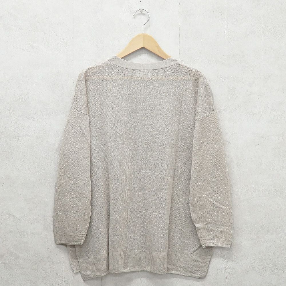 Branch m‘.,ブランチエム,ナチュラル,30代,40代,50代,60代,ゆったり,リネン,knit,ニット,リネンニット,カーディガン,ニットカーディガン,Vネック,Vネックカーディガン